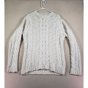 Benson Sweater Womens Medium Open Knit Pullover Crew Neck Knit‎ Acrylic Blend